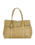 Medium Bayswater Tote, &pound;495, Handbags, Green, Leather, Front view
